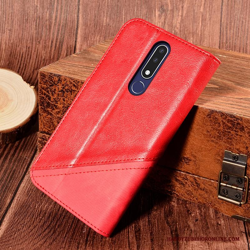 Nokia 3.1 Plus Leren Etui Kaart Hoesje Zwart Bescherming Verbinding Mobiele Telefoon