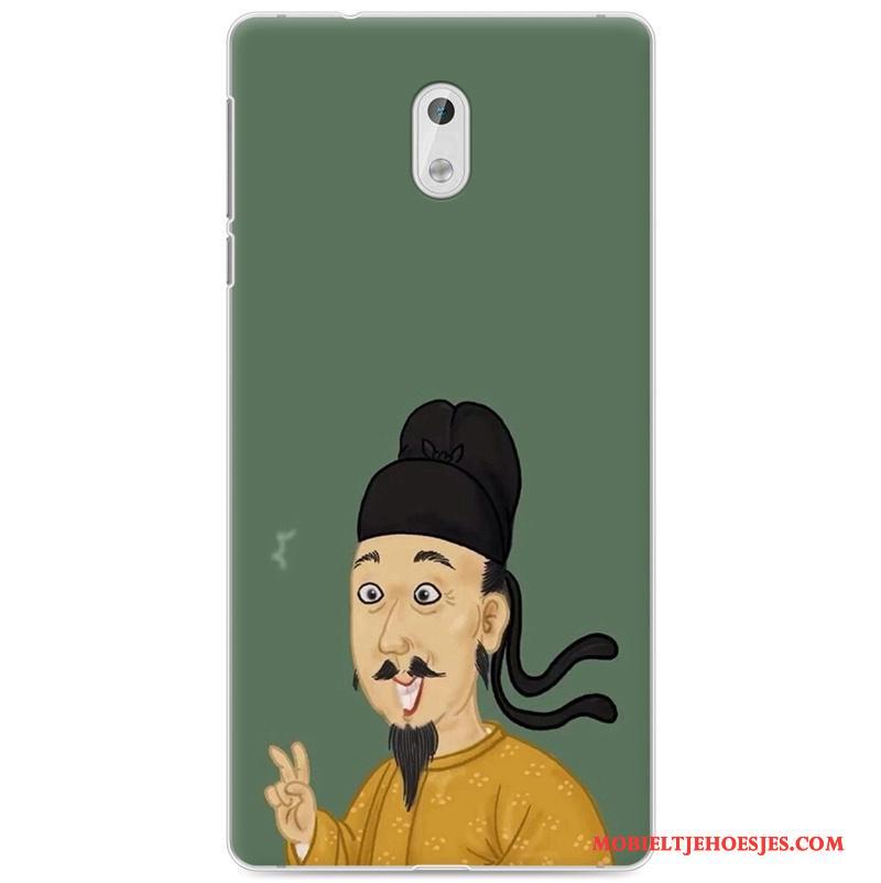 Nokia 3 Hoesje Telefoon Lovers Zacht Trend Anti-fall Zwart Kunst