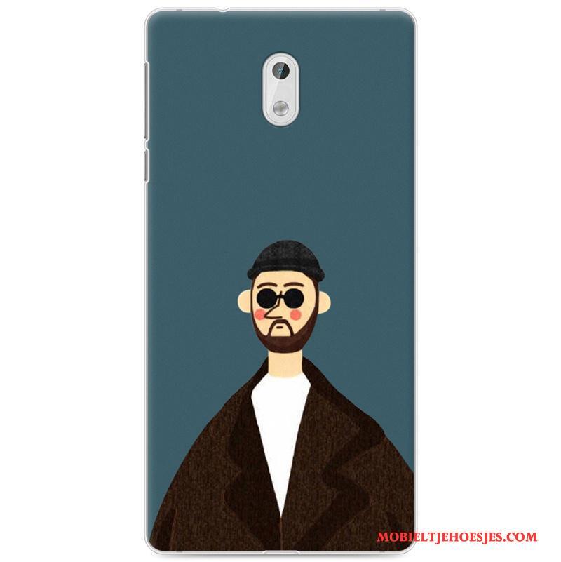 Nokia 3 Hoesje Telefoon Lovers Zacht Trend Anti-fall Zwart Kunst