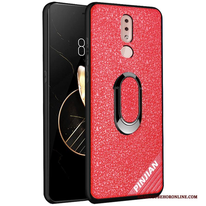 Nokia 4.2 Patroon Antislip Schrobben Kunstleer Hoesje Anti-fall Rood