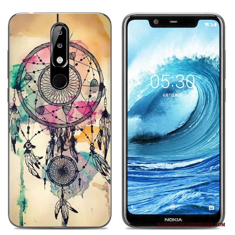 Nokia 5.1 Plus Hoesje Telefoon Siliconen Bescherming Zacht Mobiele Telefoon Roze Doorzichtig