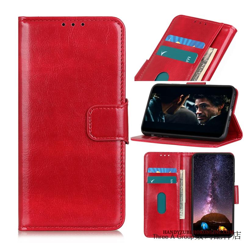 Nokia 5.3 Lichte En Dun Kaart Vintage Leren Etui Rood Hoesje Telefoon Anti-fall