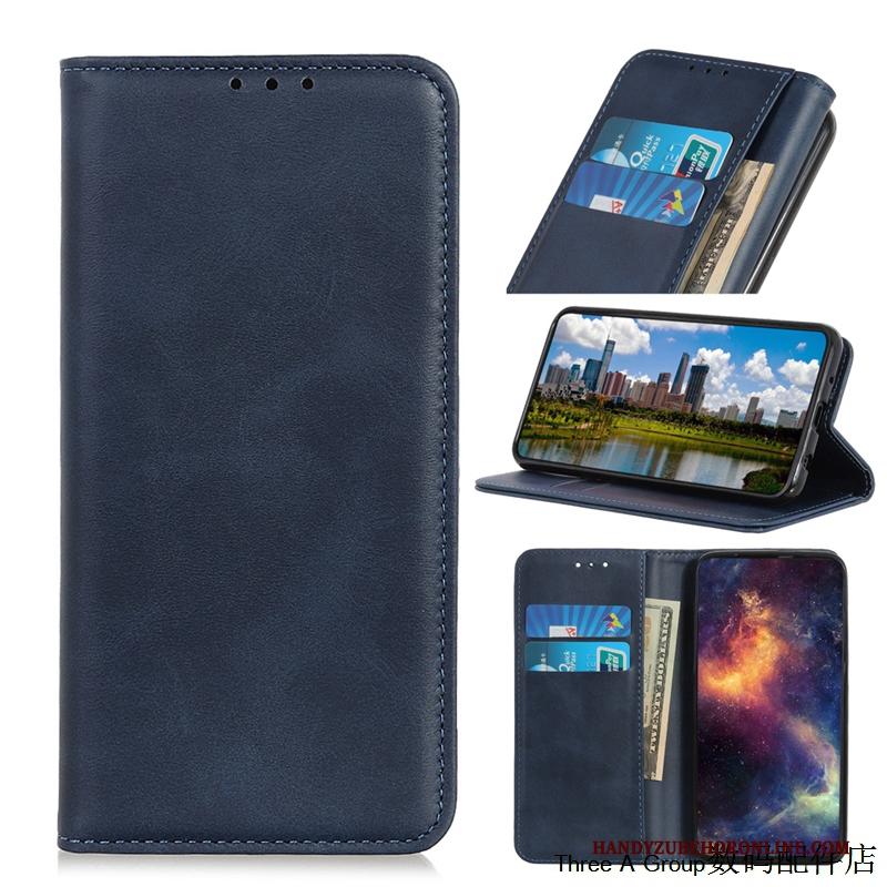 Nokia 5.3 Patroon Folio Hoesje Telefoon Anti-fall Donkerblauw Leren Etui Siliconen