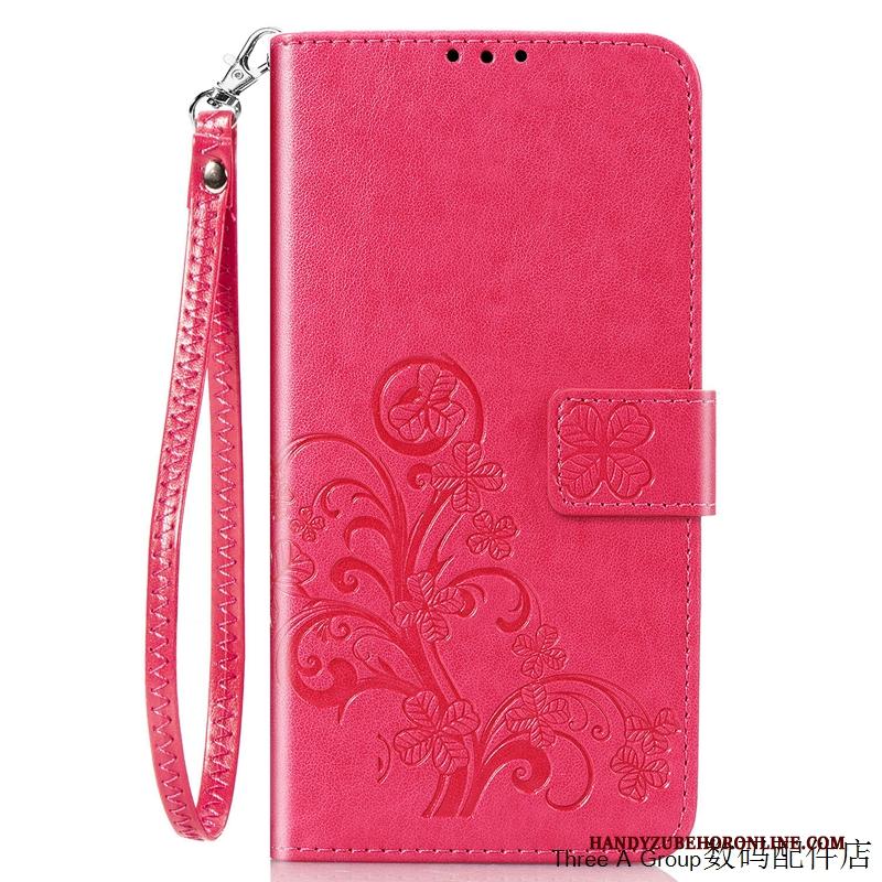 Nokia 5.3 Siliconen Leren Etui Folio Hanger Rood Kaart Hoesje Telefoon