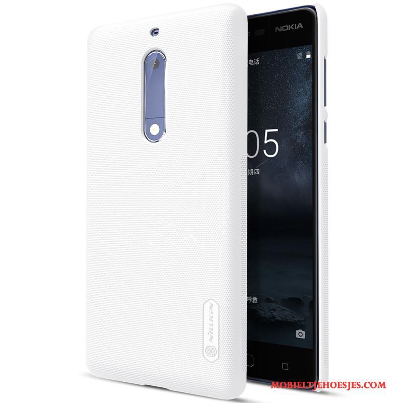 Nokia 5 Bescherming Hard Schrobben Anti-fall Hoesje Zwart Telefoon