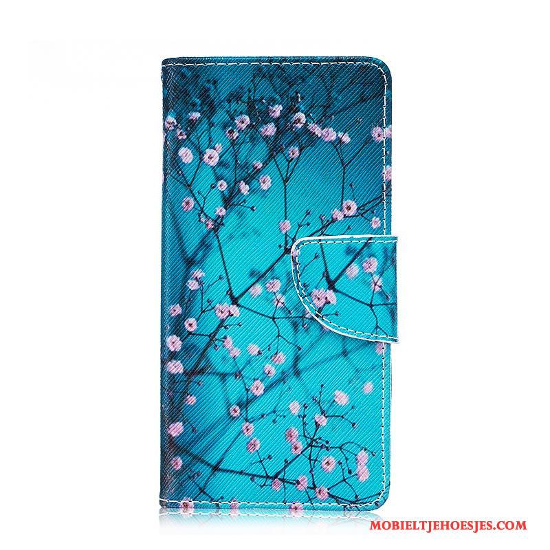 Nokia 5 Folio Geschilderd Hoes Bescherming Hoesje Telefoon Blauw Leren Etui
