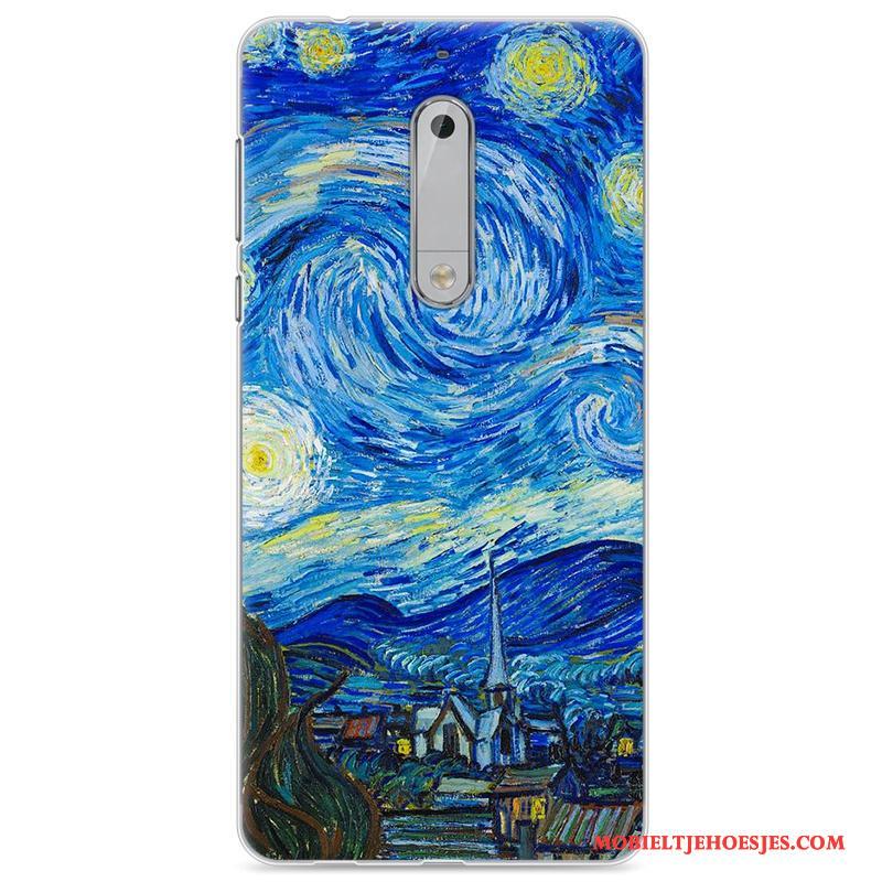 Nokia 5 Hoes Hoesje Telefoon Siliconenhoesje Trend Scheppend All Inclusive Blauw