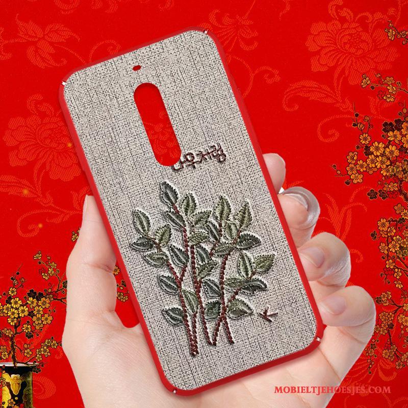 Nokia 5 Hoes Nieuw Grijs Hard Hoesje Spotprent Schrobben