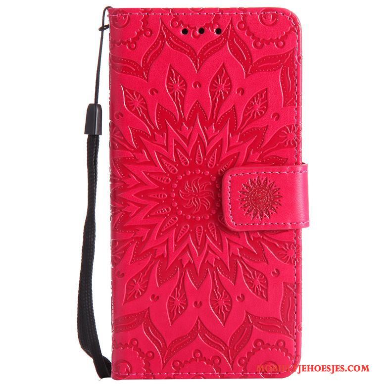 Nokia 5 Hoesje Rood Bescherming Clamshell Anti-fall Leren Etui Zacht Hoes