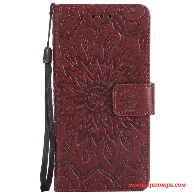 Nokia 5 Hoesje Rood Bescherming Clamshell Anti-fall Leren Etui Zacht Hoes