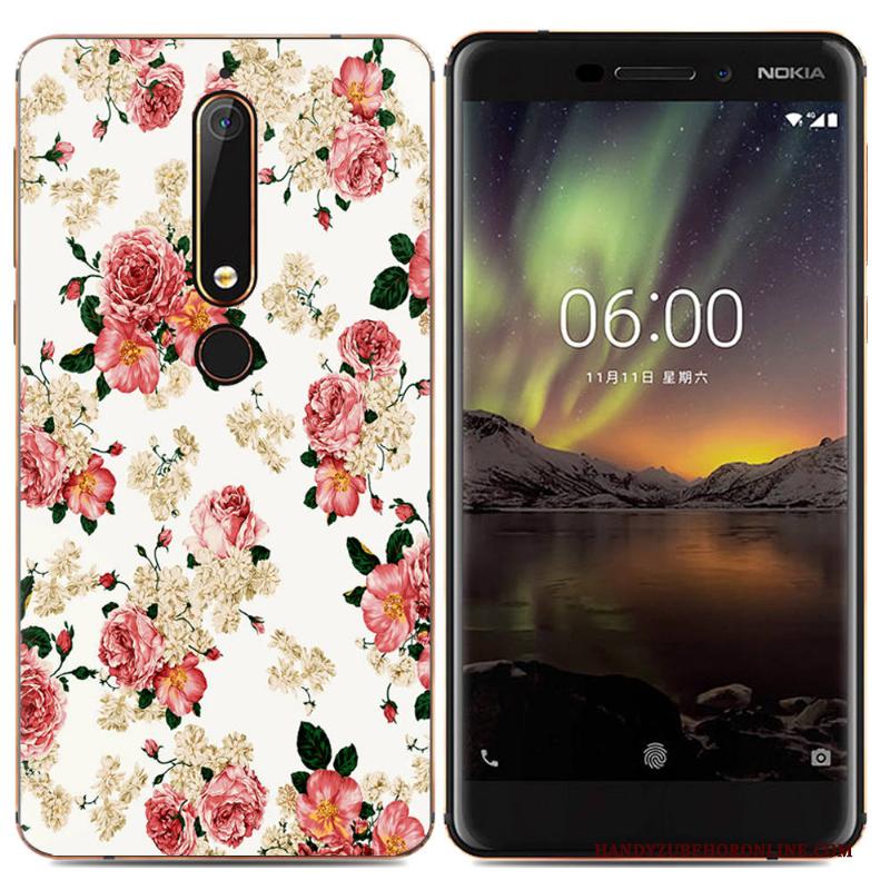 Nokia 6.1 Bescherming Spotprent Eenvoudige Zacht Hoesje Trend Kleur