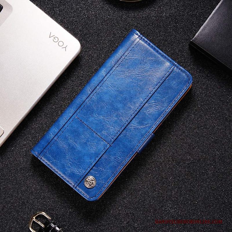 Nokia 6.1 Hoesje Mobiele Telefoon Blauw Bescherming Hoes Portemonnee Leren Etui