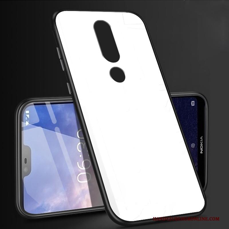 Nokia 6.1 Hoesje Telefoon Eenvoudige Wit Glas Bescherming Trend Anti-fall