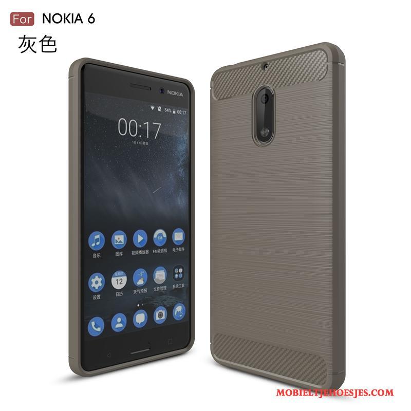 Nokia 6 Bescherming Blauw Hoes Hoesje Zacht Siliconen Anti-fall