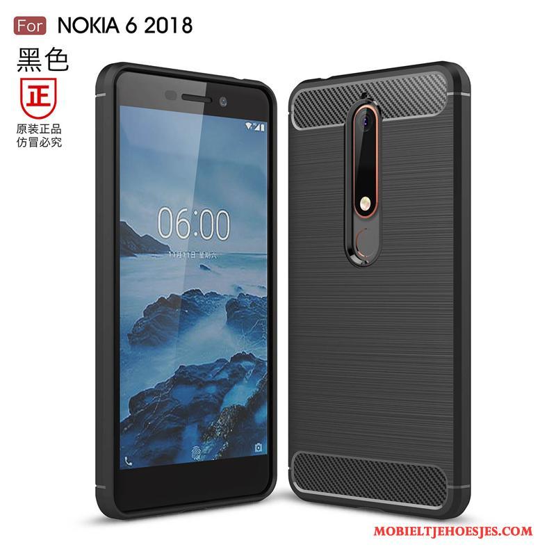 Nokia 6 Bescherming Blauw Hoes Hoesje Zacht Siliconen Anti-fall