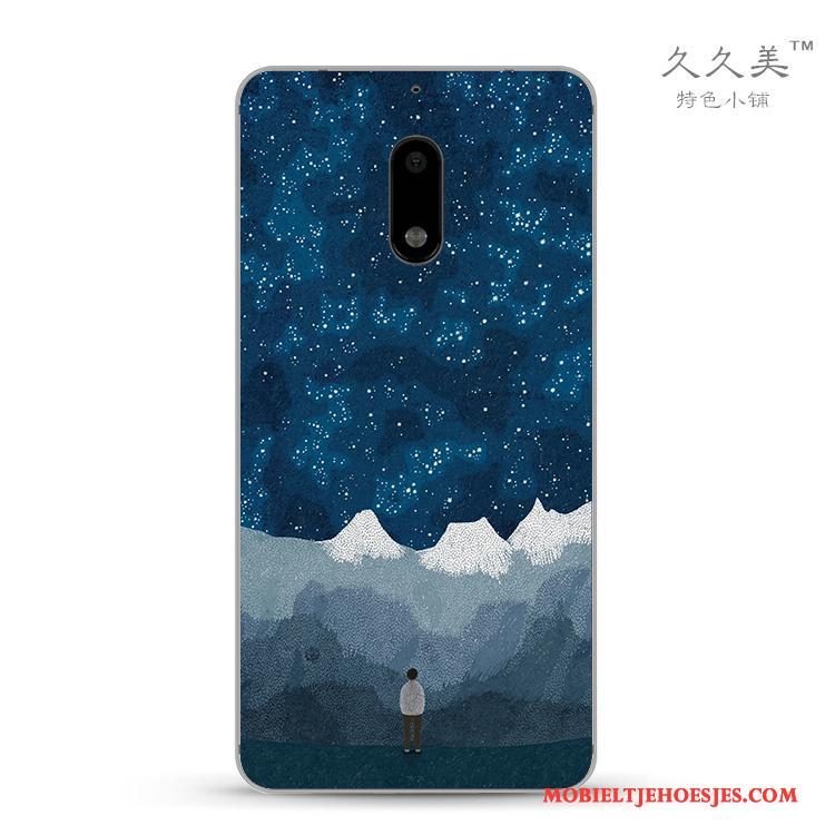 Nokia 6 Hoesje Abstract Bescherming All Inclusive Doorzichtig Landschap Scheppend Blauw