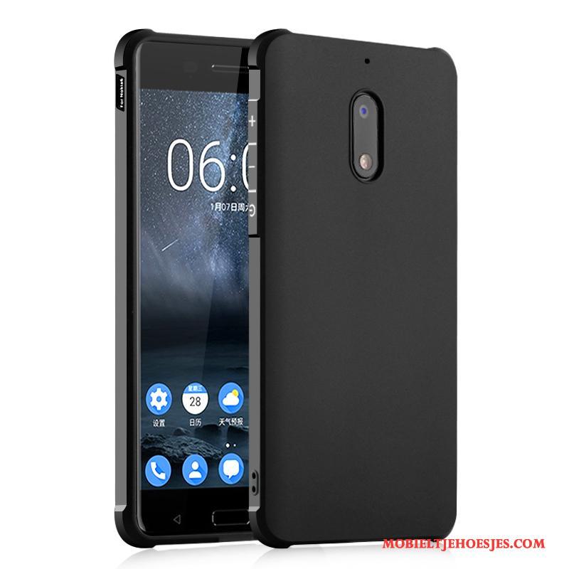 Nokia 6 Hoesje Blauw Hoes Siliconen Bescherming Zwart All Inclusive Anti-fall