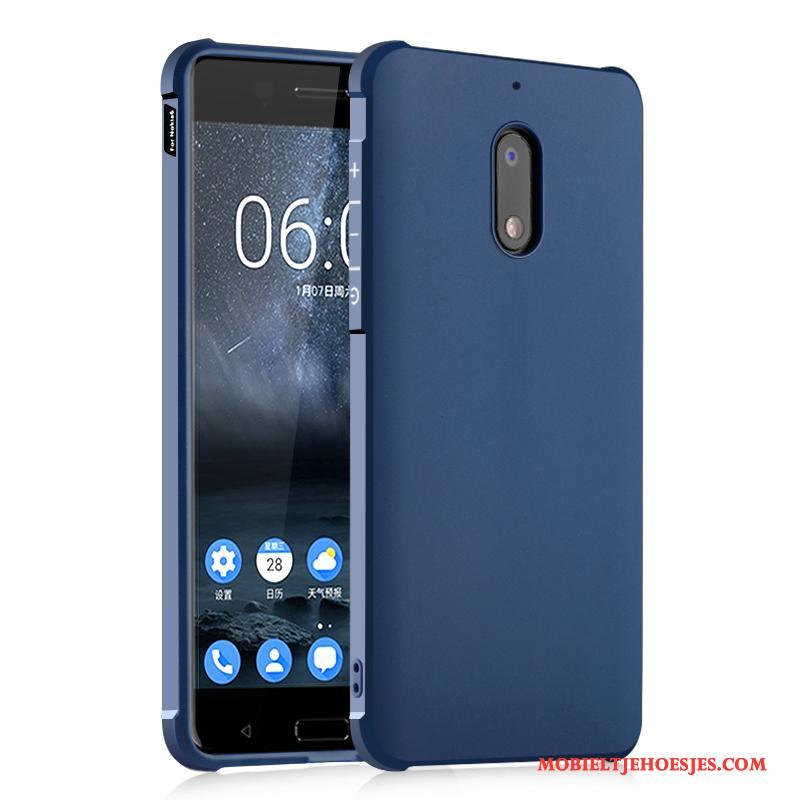 Nokia 6 Hoesje Blauw Hoes Siliconen Bescherming Zwart All Inclusive Anti-fall