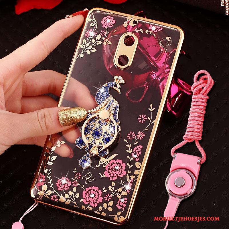 Nokia 6 Hoesje Telefoon Ring Rose Goud Scheppend Trend Met Strass