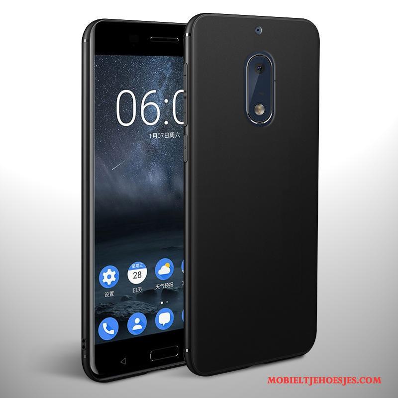 Nokia 6 Zacht Siliconen Nieuw Zwart Hoesje Telefoon Schrobben Anti-fall
