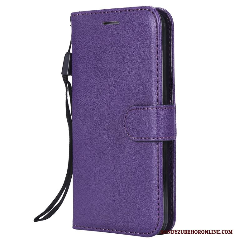 Nokia 7.1 Bescherming Purper Leren Etui Hoesje Telefoon All Inclusive Folio Siliconen