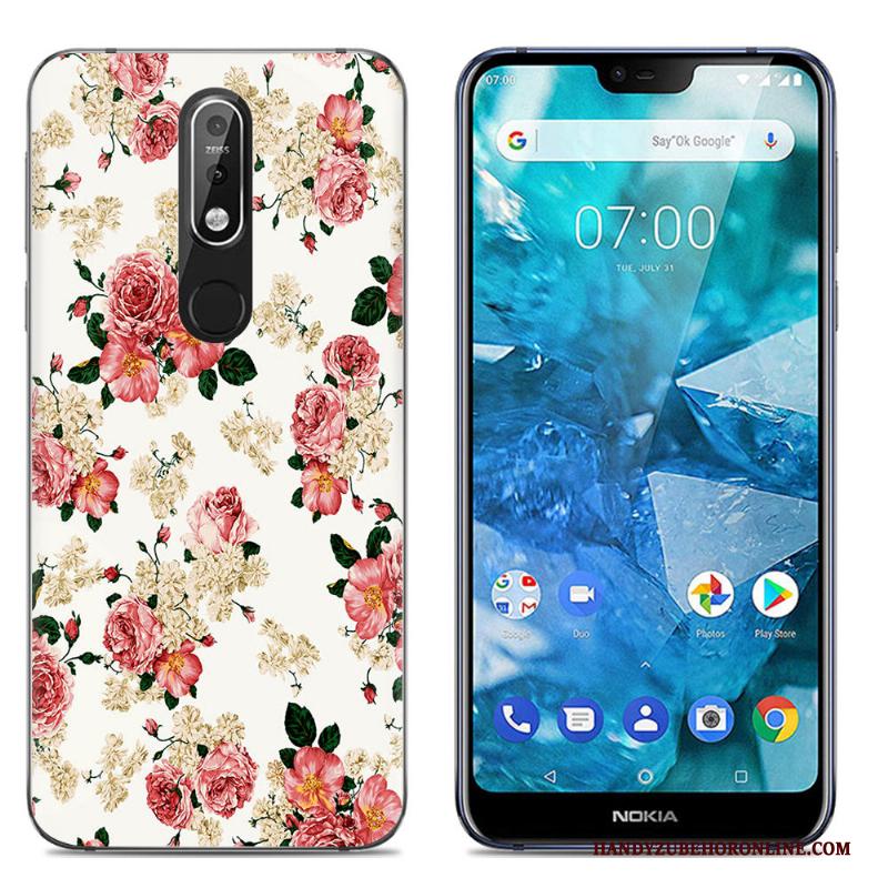 Nokia 7.1 Zacht Kleur Hoesje Doorzichtig Mobiele Telefoon Spotprent Telefoon