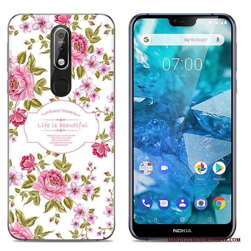 Nokia 7.1 Zacht Kleur Hoesje Doorzichtig Mobiele Telefoon Spotprent Telefoon