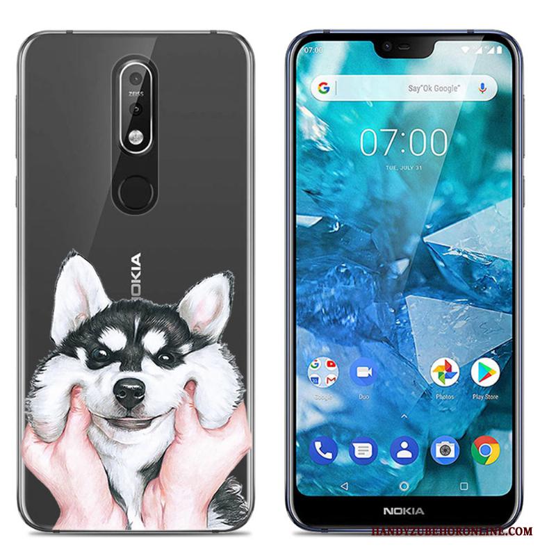 Nokia 7.1 Zacht Kleur Hoesje Doorzichtig Mobiele Telefoon Spotprent Telefoon