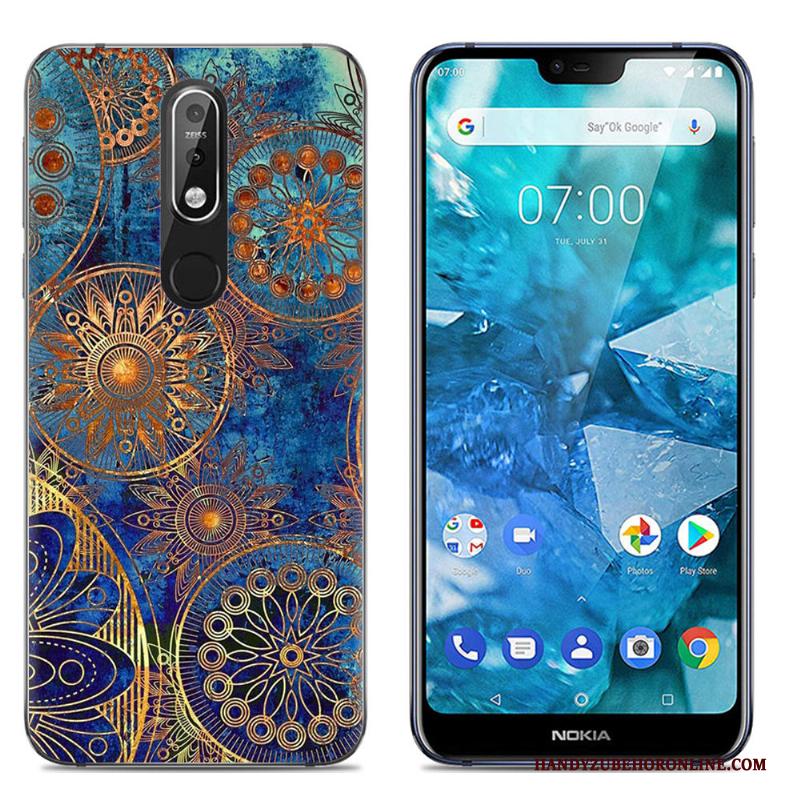 Nokia 7.1 Zacht Kleur Hoesje Doorzichtig Mobiele Telefoon Spotprent Telefoon