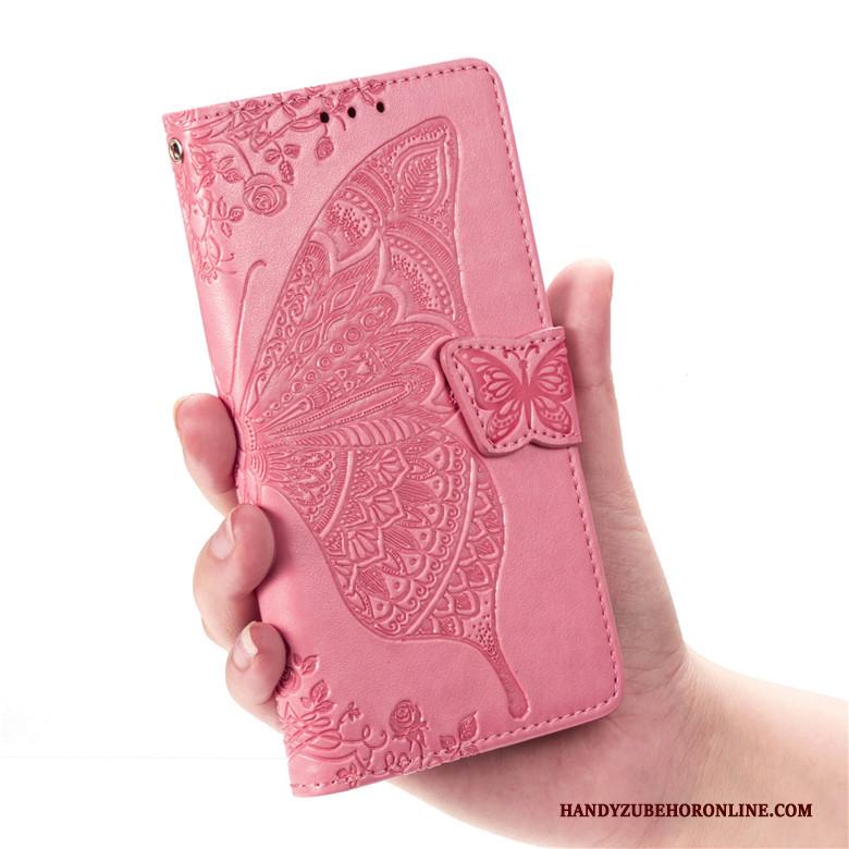 Nokia 7.2 Hoesje Folio Bescherming Roze Leren Etui Anti-fall Hoes Spotprent