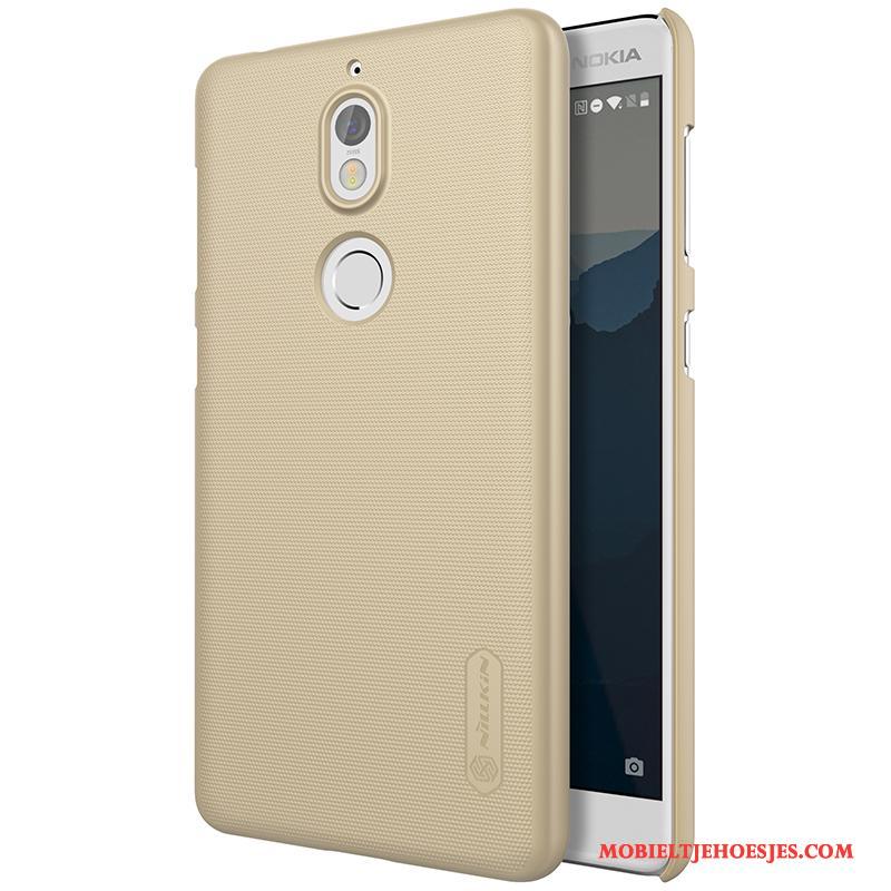 Nokia 7 Hard Hoes Anti-fall Goud Hoesje Zilver Telefoon