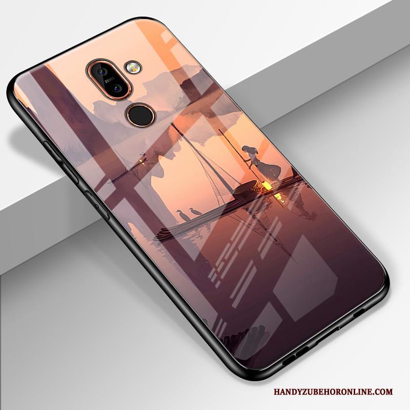 Nokia 7 Plus Bescherming Anti-fall Hoes Pas Hoesje Telefoon Glas Roze