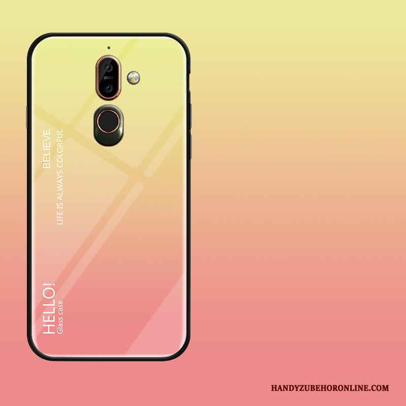 Nokia 7 Plus Hoesje Telefoon Bescherming Verloop Scheppend Glas Anti-fall Purper