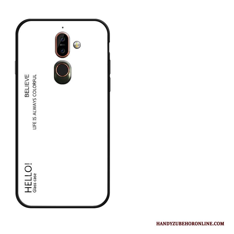 Nokia 7 Plus Hoesje Telefoon Bescherming Verloop Scheppend Glas Anti-fall Purper