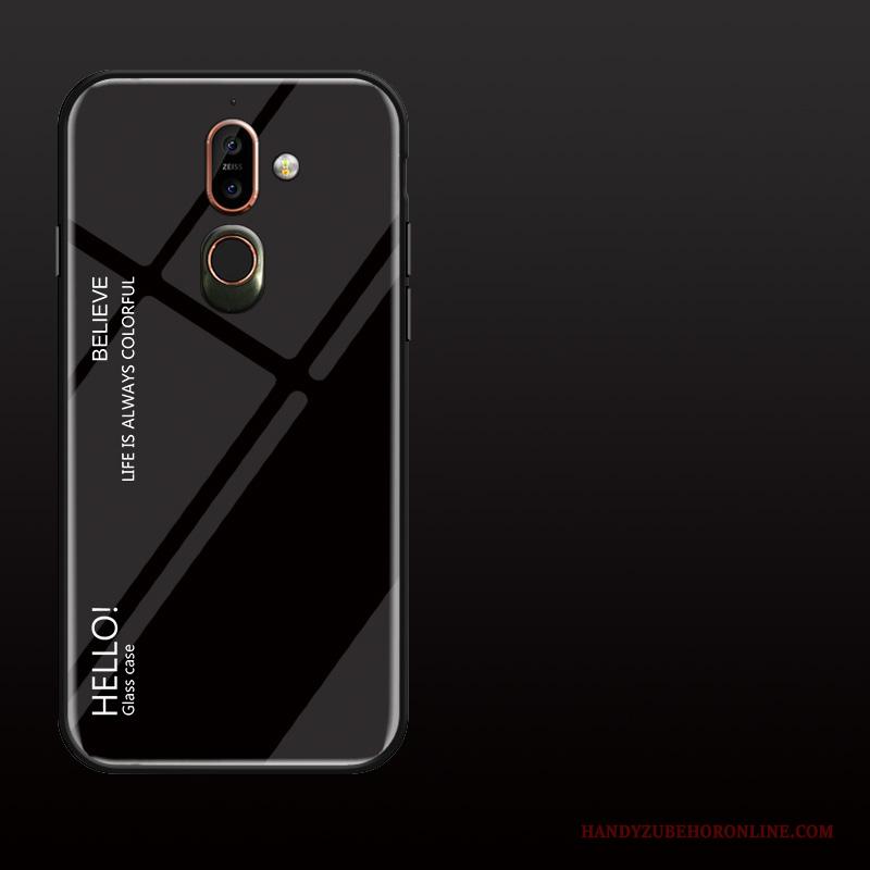 Nokia 7 Plus Hoesje Telefoon Bescherming Verloop Scheppend Glas Anti-fall Purper