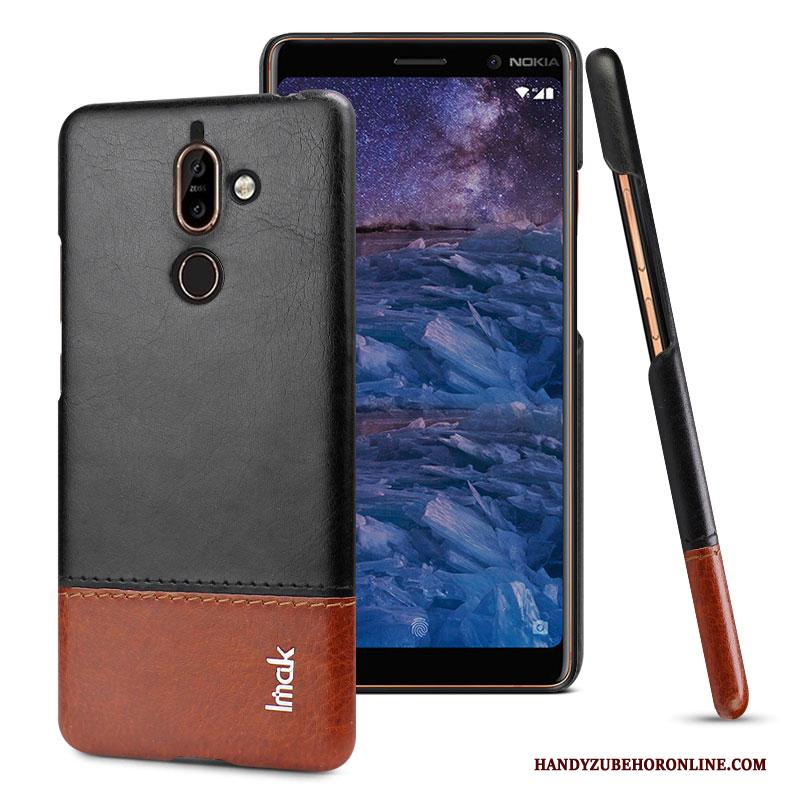 Nokia 7 Plus Hoesje Telefoon Patroon Bescherming Leren Etui Leer Eenvoudige