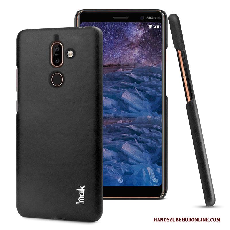 Nokia 7 Plus Hoesje Telefoon Patroon Bescherming Leren Etui Leer Eenvoudige