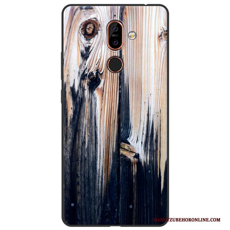 Nokia 7 Plus Siliconen Geschilderd All Inclusive Hout Hoes Houtnerf Hoesje