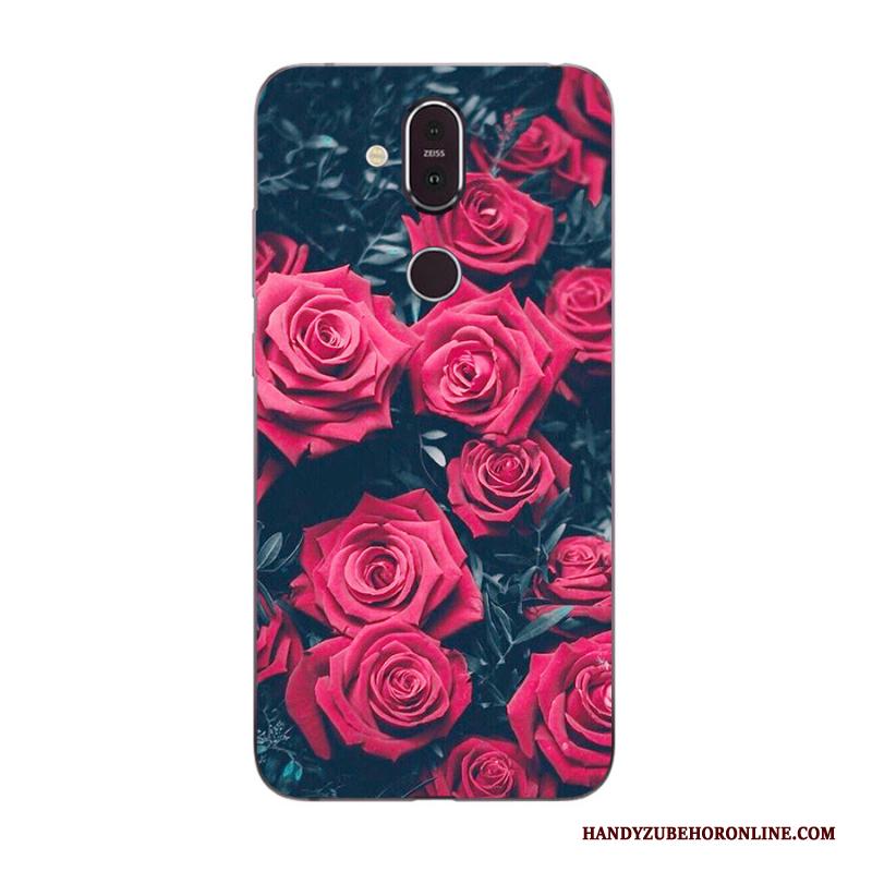 Nokia 8.1 Hoesje Spotprent Geschilderd Roze Hoes Anti-fall Nieuw Mobiele Telefoon