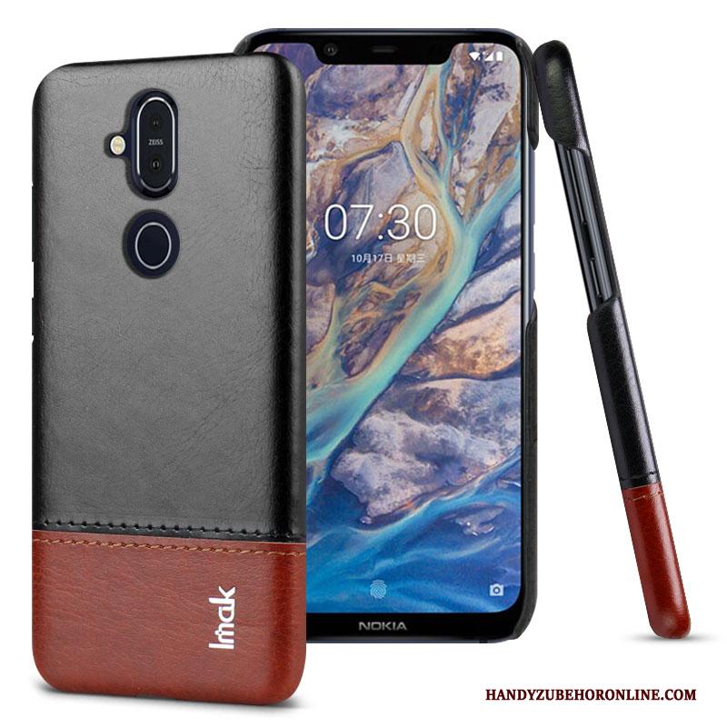 Nokia 8.1 Hoesje Telefoon Leer Leren Etui Bescherming Kaart