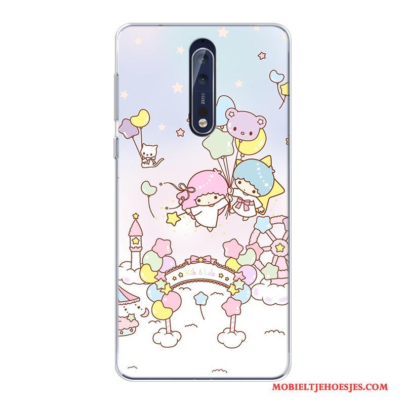 Nokia 8 Hoesje All Inclusive Anti-fall Patroon Zacht Ster Purper Spotprent