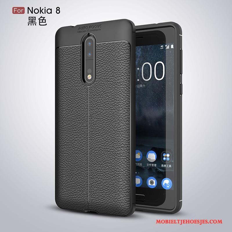 Nokia 8 Siliconen Hoesje Zacht All Inclusive Telefoon Zwart Bescherming