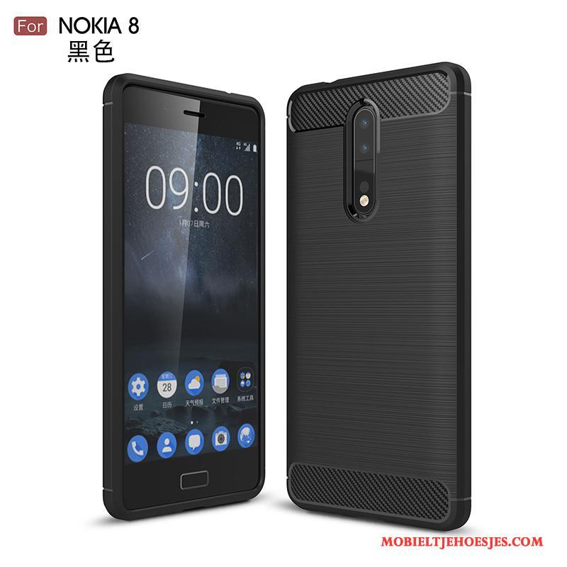 Nokia 8 Siliconen Hoesje Zacht All Inclusive Telefoon Zwart Bescherming