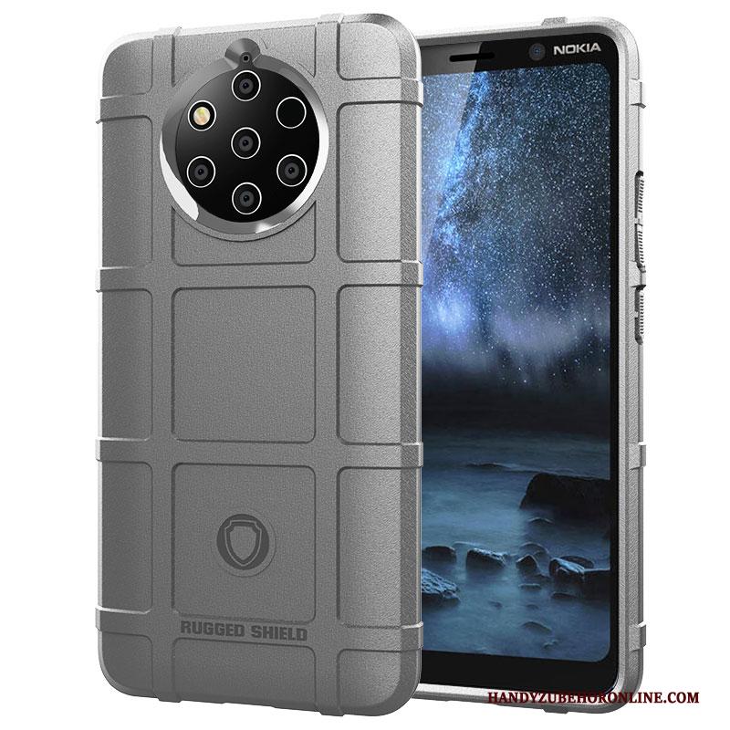 Nokia 9 Pureview All Inclusive Hoesje Telefoon Pu Bescherming Grijs Magnetisch Anti-fall