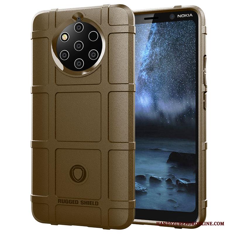 Nokia 9 Pureview All Inclusive Hoesje Telefoon Pu Bescherming Grijs Magnetisch Anti-fall