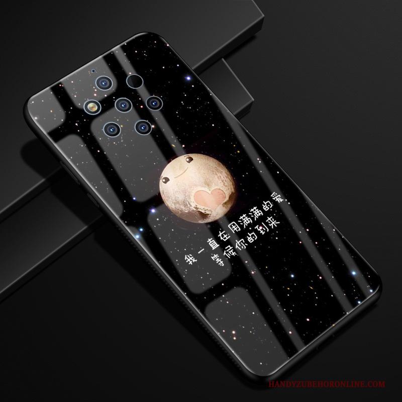 Nokia 9 Pureview Gazen Scheppend Anti-fall Glas Hoes Purper Hoesje Telefoon