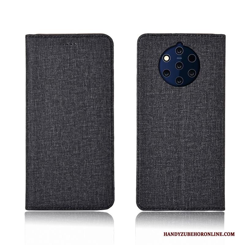 Nokia 9 Pureview Hoesje Blauw Katoen En Linnen Nieuw Mobiele Telefoon Siliconen Anti-fall Hoes