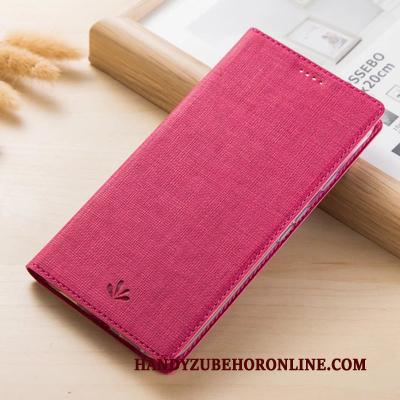 Nokia 9 Pureview Hoesje Doek Rood Patroon Folio Kaart Bescherming Leren Etui