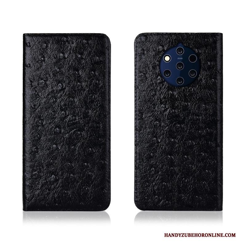 Nokia 9 Pureview Zacht Hoes Clamshell Leren Etui Anti-fall Hoesje Siliconen