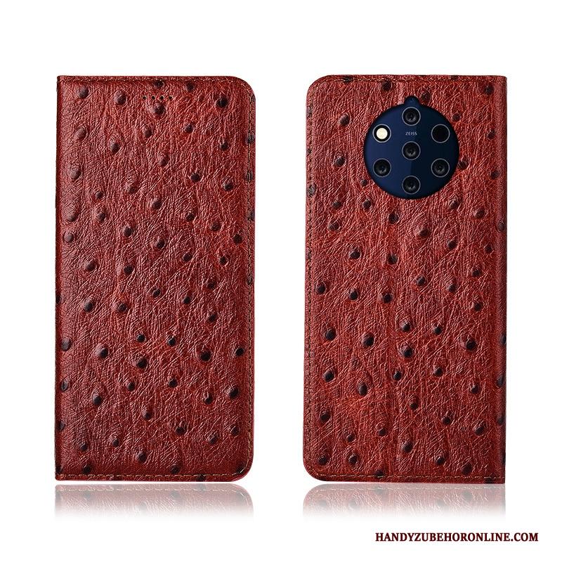 Nokia 9 Pureview Zacht Hoes Clamshell Leren Etui Anti-fall Hoesje Siliconen